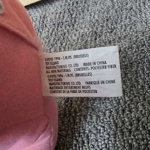 Vintage Peyo Peluche 1996 Baby Rose Smurf Plush Retro Electronic Blue Pink - Picture 9 of 11